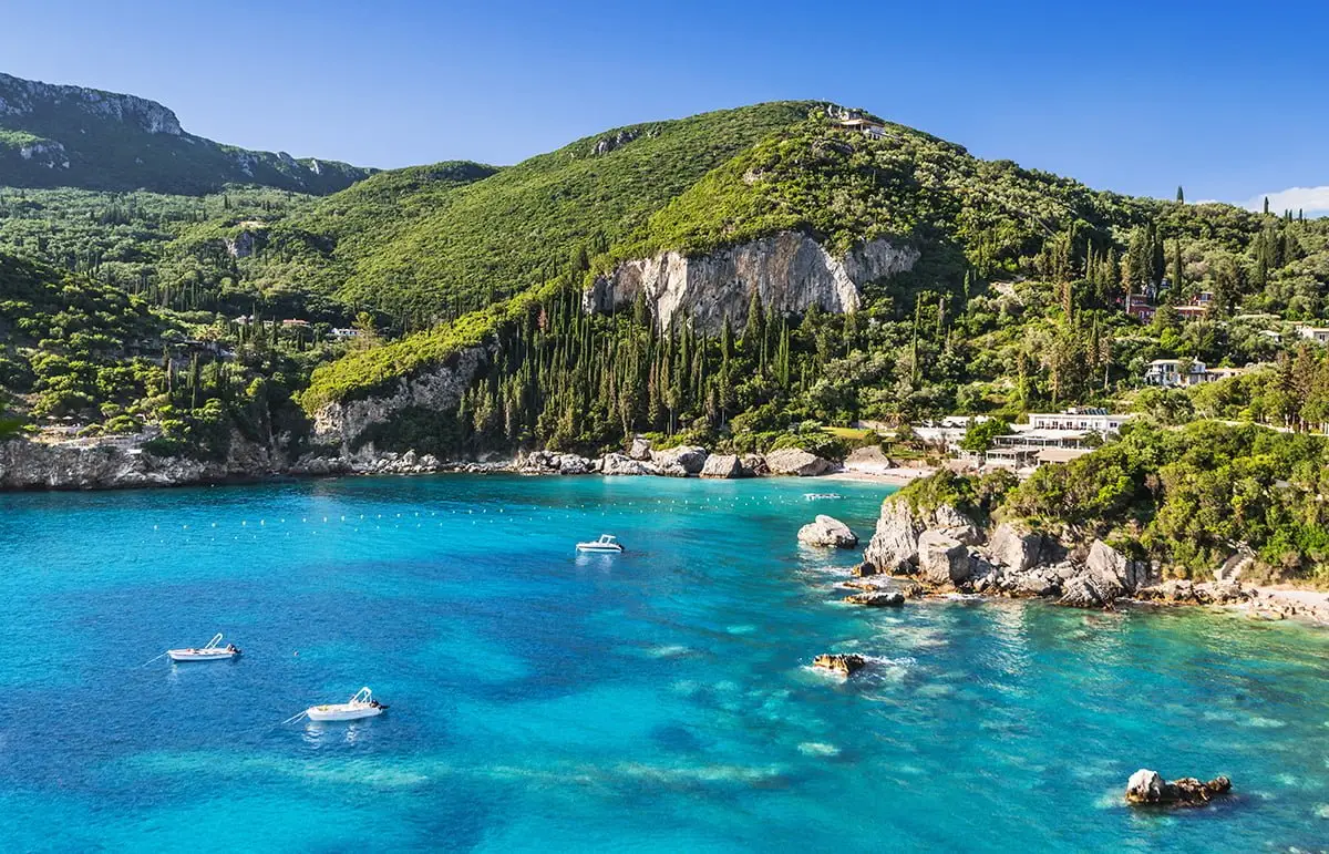Beautiful bay near Paleokastritsa village, Corfu island, Greece