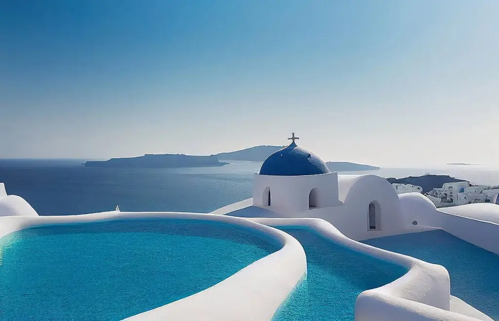 Santorini island, Greece, caldera view experienced during an East Mediterranean yacht charter