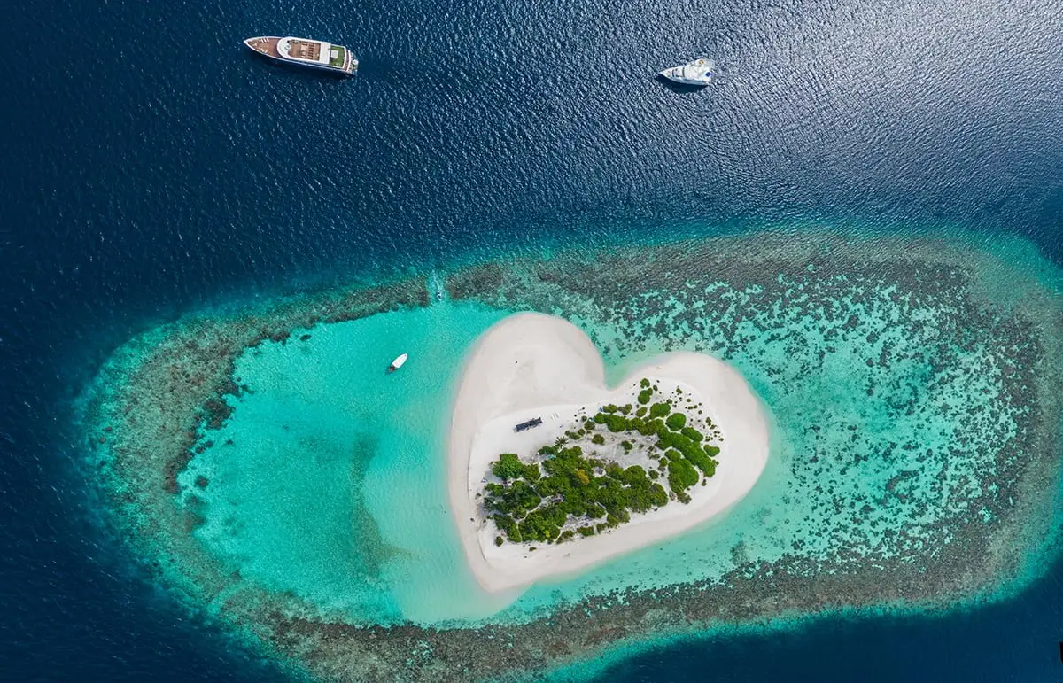 Galesnjak Island, Croatia – Aerial View of the Heart-Shaped Island in the Adriatic Sea