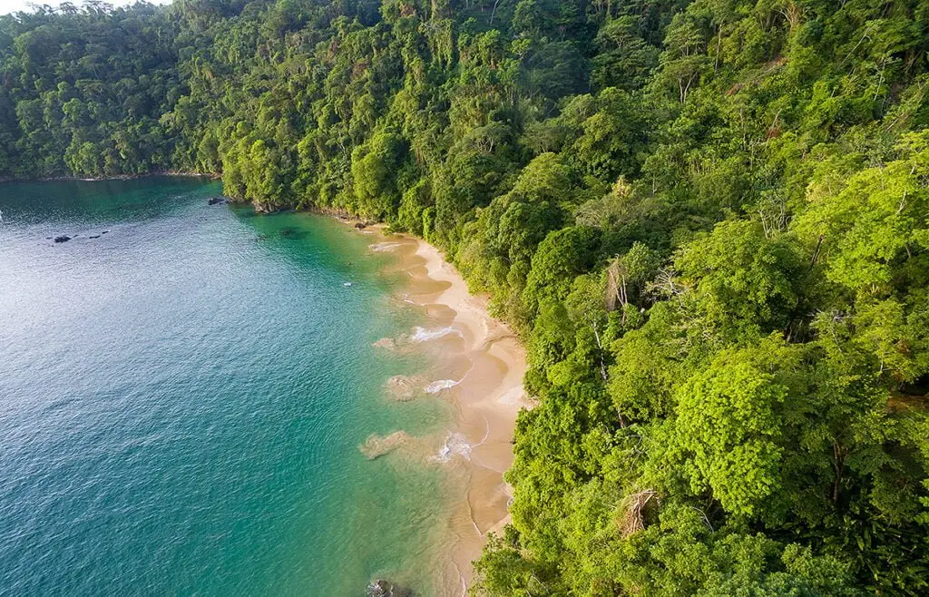 Pirate’s Bay in Tobago, a remote and secluded anchorage accessible by yacht during a Trinidad and Tobago yacht charter