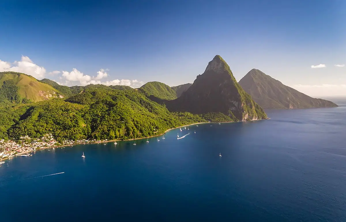 Gros Piton mountain peak in the Saint Lucia