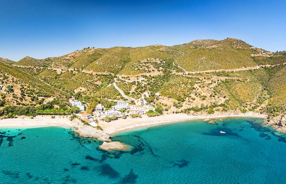 The beach Kalamos in Evia Greece