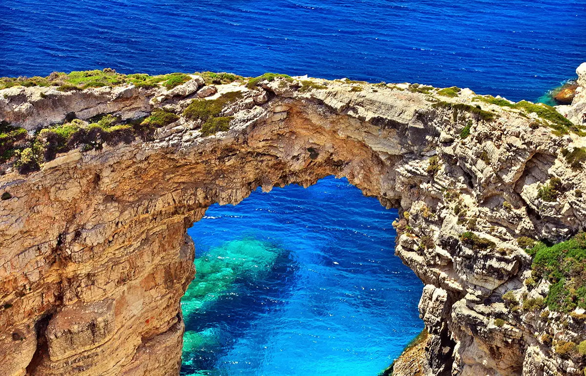 Trypitos (also known as "Kamara"), a natural rocky "bridge" at Paxos island, Kerkyra ("Corfu") prefecture, Ionian Sea, Greece.