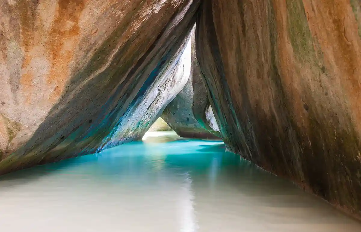 Famous beach and rock formation called The Bath on Virgin Gorda Virgin-gorda-British Virgin Islands
