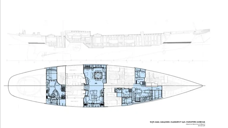 Layout ASGARD 42.84m (140'7") Abeking & Rasmussen