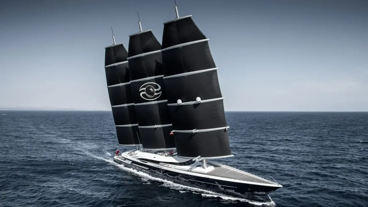 Black Pearl, the world’s largest sailing yacht, sailing