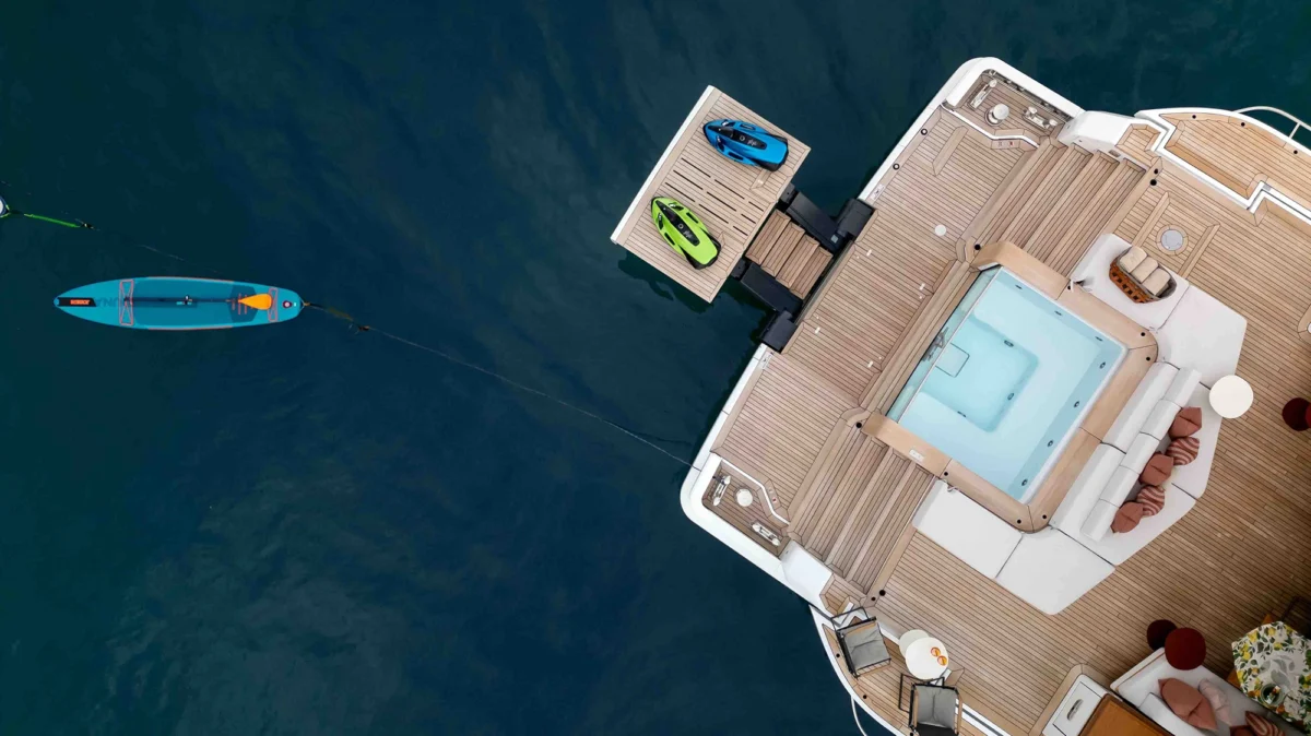 Hydraulic platform on board Benetti A+ 34m 2024 yacht for charter