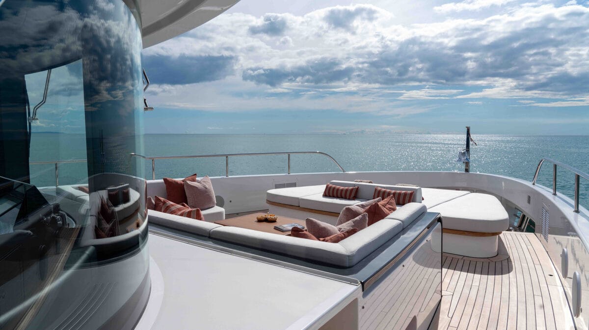 View from the bow on board Benetti A+ 34m 2024 yacht for charter