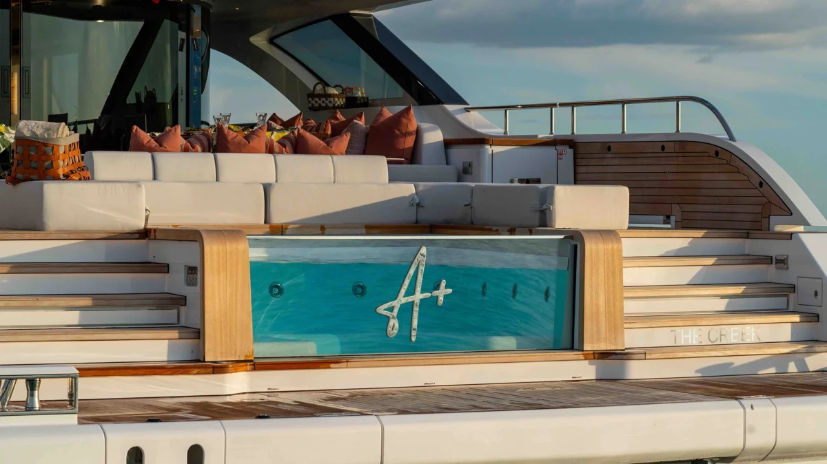 Jacuzzi close-up on board Benetti A+ 34m 2024 yacht for charter