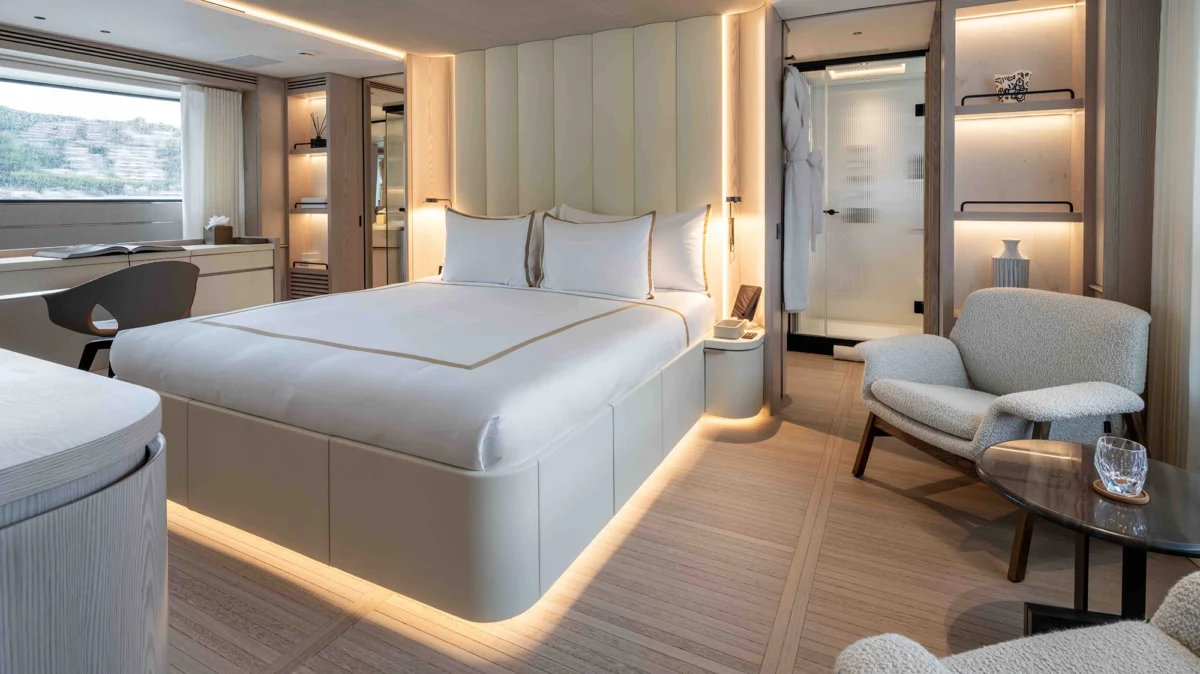 Master cabin on board Benetti A+ 34m 2024 yacht for charter