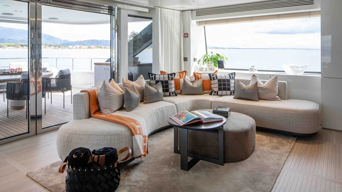 Main salon on board Benetti A+ 34m 2024 yacht for charter