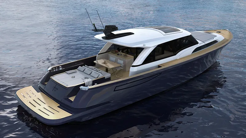 Ad Astra 60 – 18 m motor yacht world debut - Echonautique.com Ad Astra 60 motor yacht with sleek sportfly design and large cockpit
