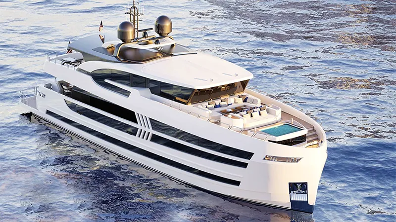 Lazzara UHV 100 – Ultra High Volume 30m Yacht - Echonautique.com Lazzara UHV 100 – 30.5m ultra-high volume motor yacht debuting at Cannes 2025