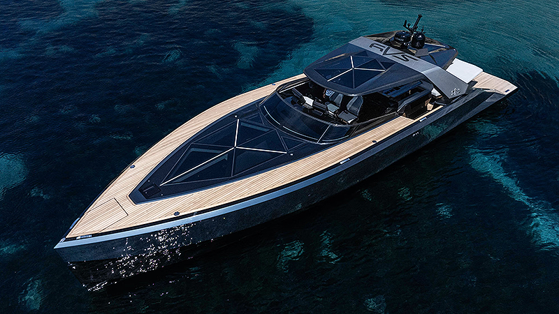 SAY 52 – 16 m carbon fibre day yacht world debut - Echonautique.com SAY 52 carbon fibre open day yacht with sleek futuristic profile
