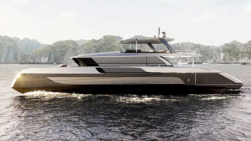 Sunreef Ultima 55 – World debut 17 m motor catamaran - Echonautique.com Sunreef Ultima 55 motor catamaran with sleek twin-hull design and solar integration