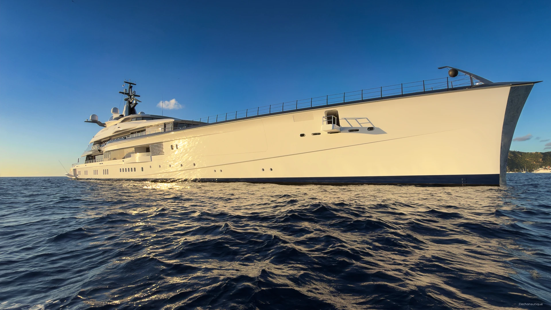 Superyacht Bravo Eugenia 109m by Oceanco anchored in St Barths during New Year’s Eve