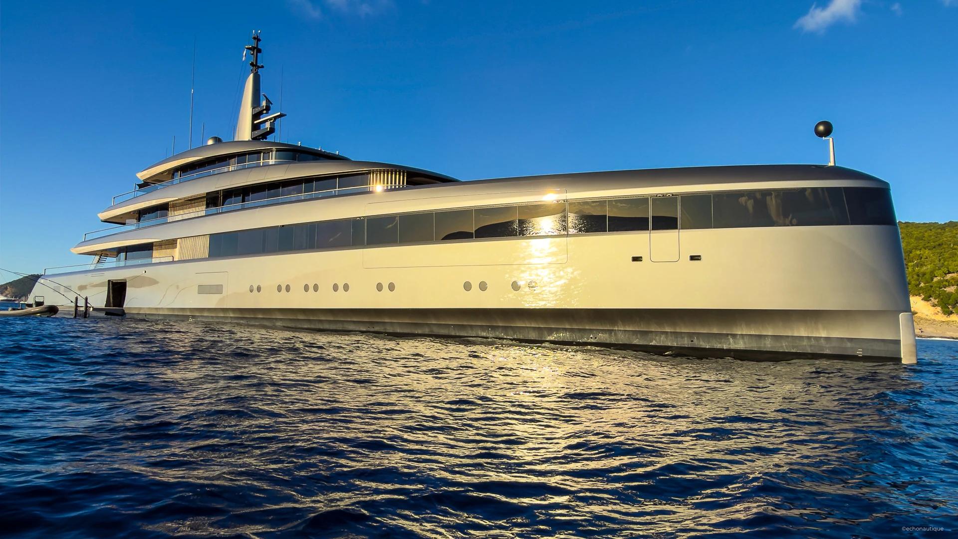 Superyacht Obsidian 84.2m by Feadship anchored in St Barths during New Year’s Eve
