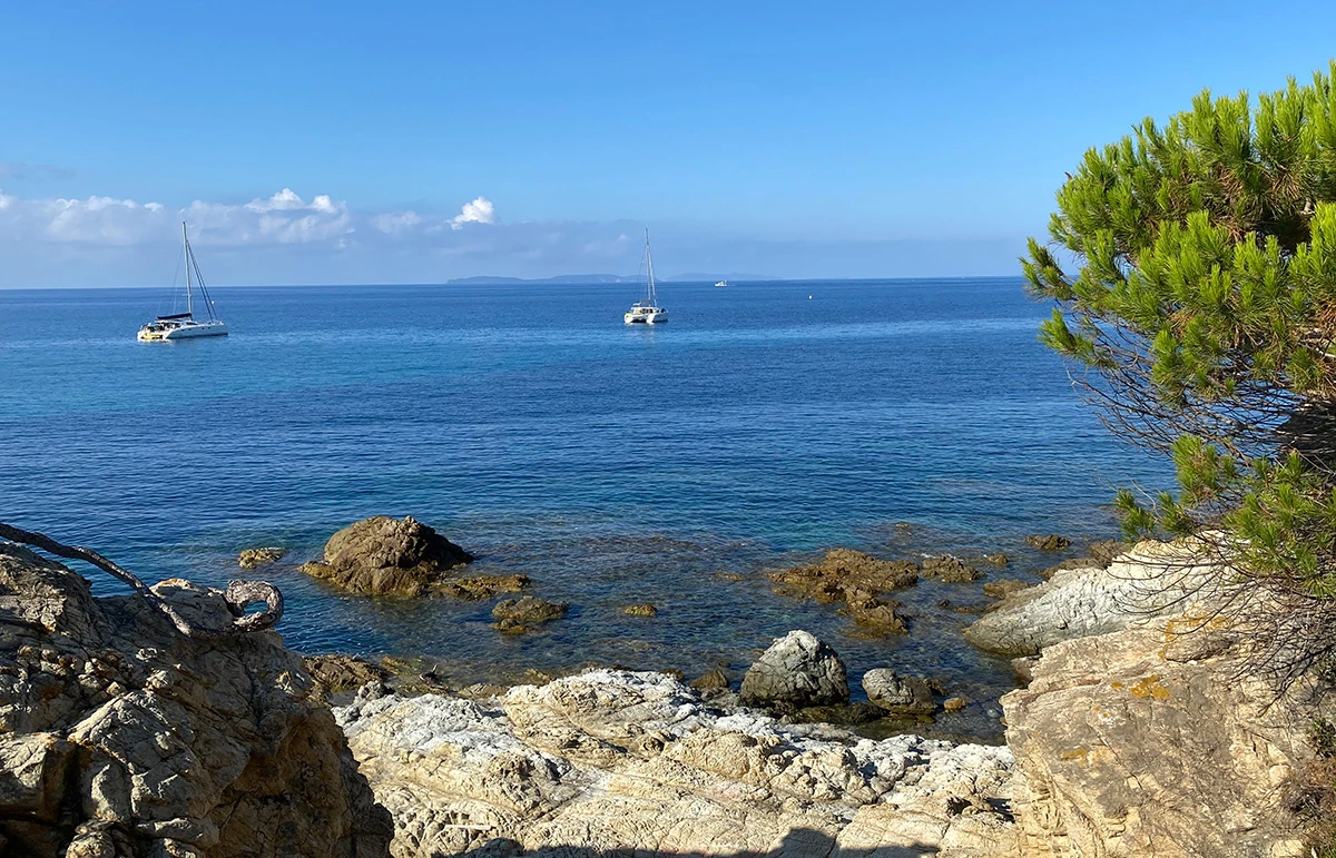 Yachts anchored in the Gulf of Saint Tropez French Riviera
